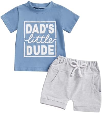 Kupretty Toddler Graphic Shirts Shorts Set
