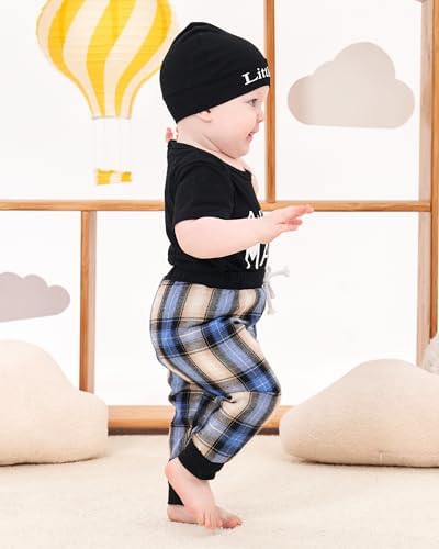 Renotemy Newborn Baby Boy Clothes Outfits Long Pants Toddler Set