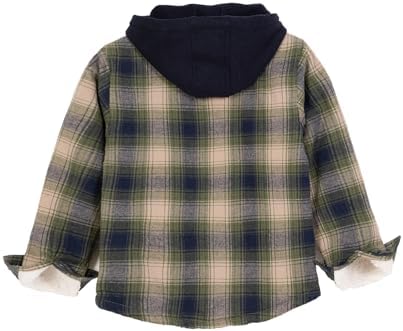 ZENTHACE Kids Sherpa-lined Flannel Shacket Jacket Cozy Warm