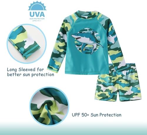 Toddlers Boys Rash Guard Swim Set