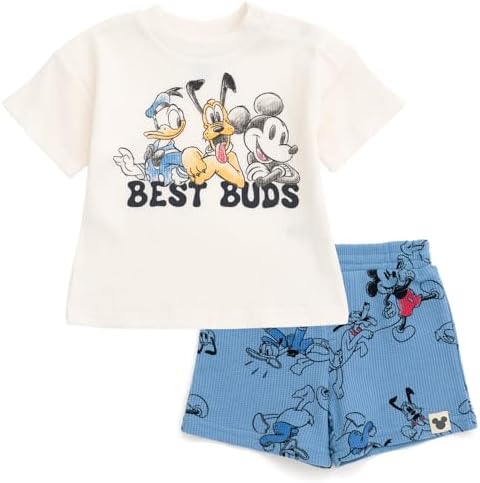 Disney Waffle Knit T-Shirt and Shorts Outfit Set for Infants