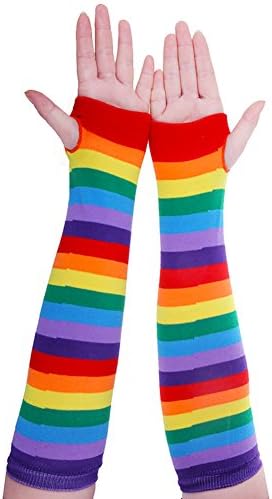 Chalier Rainbow Socks Gloves Set Perfect for Weddings Parties Everyday Style