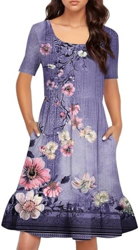 Floral Printed Short Sleeve Casual Dress