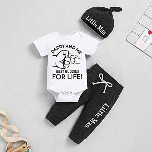 Aoswep Long Sleeve Romper Pants Hat 3PCS Set