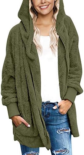 Luvamia Womens Cozy Open Front Fleece Cardigan Jacket
