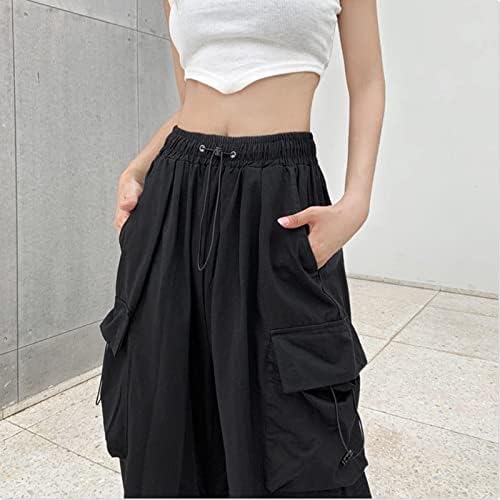 Adjustable Cargo Pants High Waist Wide Leg Flared Jeans for Women