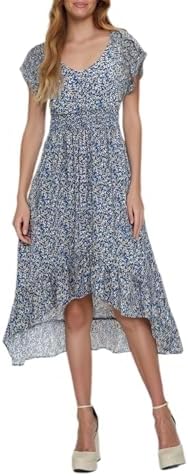 Floral Ruffle Puff Sleeve Boho Beach Dress for Women 2025