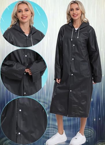 HOOMBOOM 2-Pack Reusable Rain Ponchos for Adults - Emergency