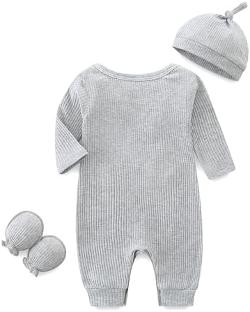 Baby Romper with Mittens Hats for Infants