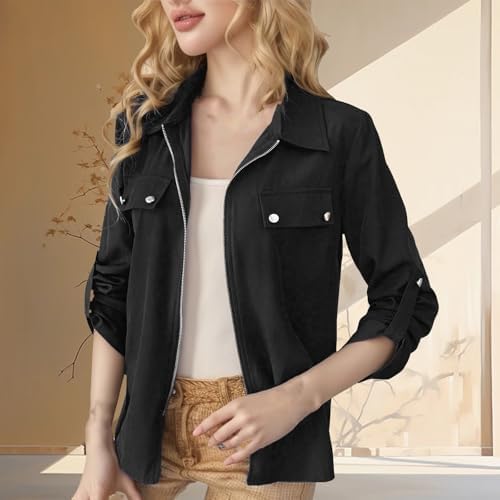 FALL OUTDOORSY jacket LN686 mod hem high neck casual jacket