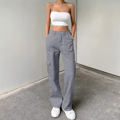 Lepunuo High Waisted Cargo Pants for Women Comfortable Y2K Style