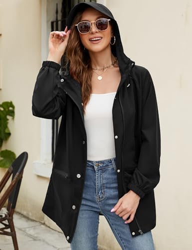 Bloggerlove Womens Waterproof Rain Jacket