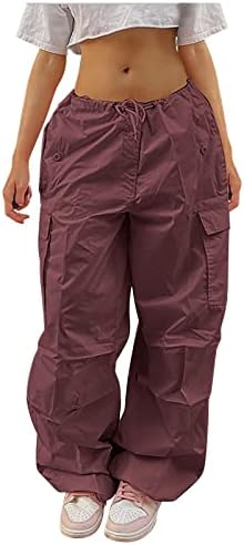 Womens wide-leg cargo pants with multiple pockets