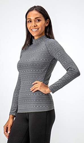 DEVOPS Womens 2 Pack Thermal Turtle Long Sleeve Shirts Compression Baselayer Tops