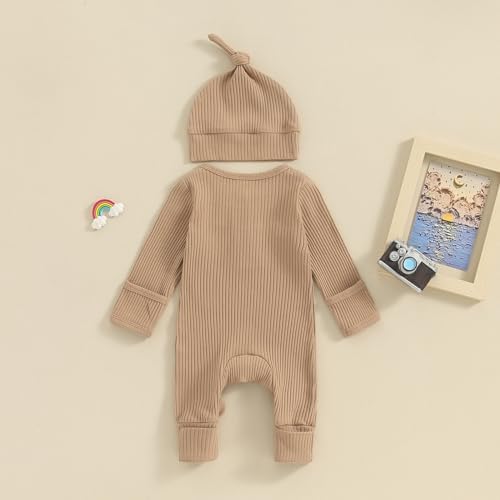 MABABY Infant Romper Set with Hat and Mittens