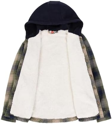 ZENTHACE Kids Sherpa-lined Flannel Shacket Jacket Cozy Warm