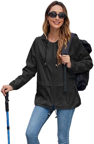 Hount Womens Lightweight Hooded Raincoat