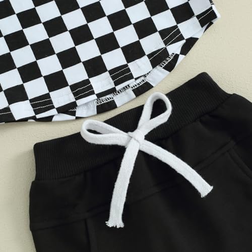 MABABY Toddler Baby Boy Summer Check Em Out T-Shirt Set