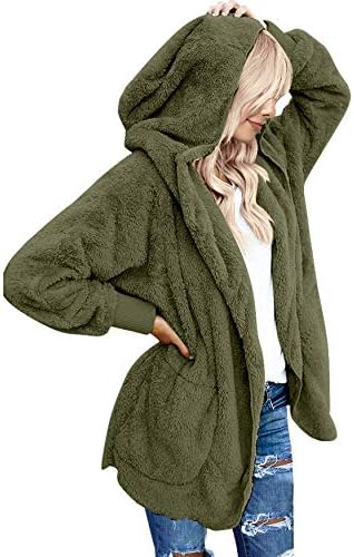 Luvamia Womens Cozy Open Front Fleece Cardigan Jacket