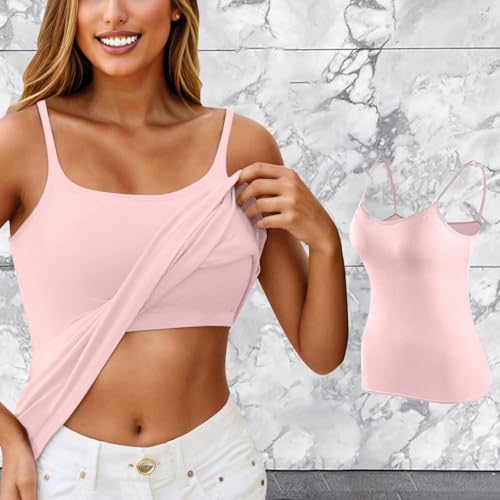 Womens Padded Tank Top with Built-in Bra for Daily Wear