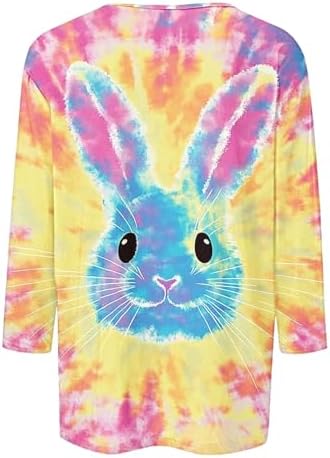 Easter Bunny Jesus Graphic Tie-Dye T-Shirt for Women