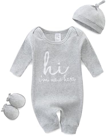Baby Romper with Mittens Hats for Infants