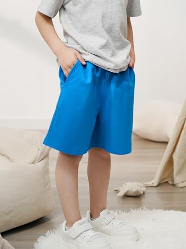 Resinta 4-Pak Toddler Boys Cotton Shorts Summer Essentials Elastic Waist Drawstring