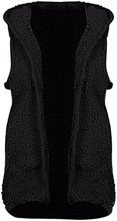 2023 Womens Sherpa Jacket Vest Casual Lapel Fleece Fuzzy Coat Sleveless Outwear