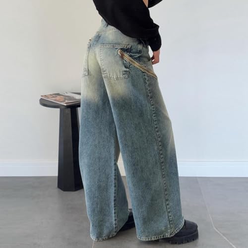 FZVYD Stylish High-Rise Wide-Legwide-Wide-Wide Jean for Women