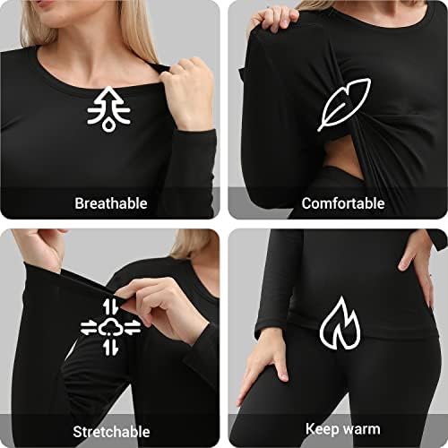 Thermal Base Layer Set for Women - Ultra-Soft SkiingWinter Warm Top Bottom