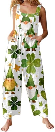 St Patricks Day Jumpsuit Romper Women 2025 Irish Green ShamrockSnapshot