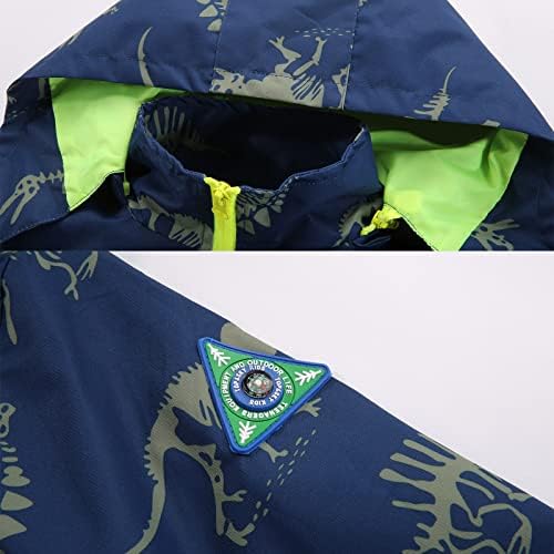 Dinosaur-RVerification Water-Proof Hooded Jacket for Boys wiping Rain in style