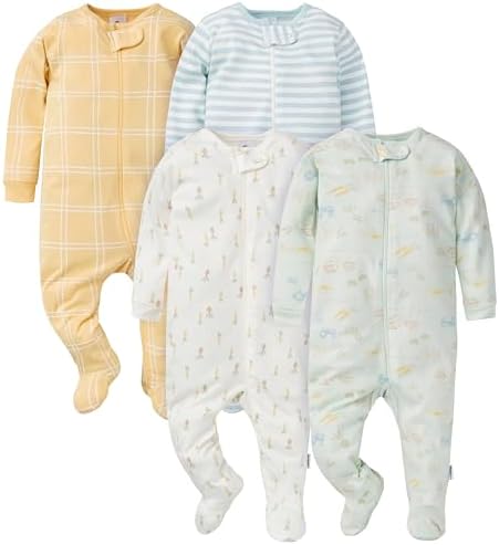 Perfect for growing boys - Gerber Sleep N Play Footie 4-Pack