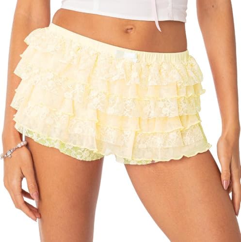 Womens LACE RUFFLE BLOOMERS LOW WAISTED LOLITA SEXY