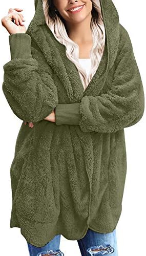 Luvamia Womens Cozy Open Front Fleece Cardigan Jacket