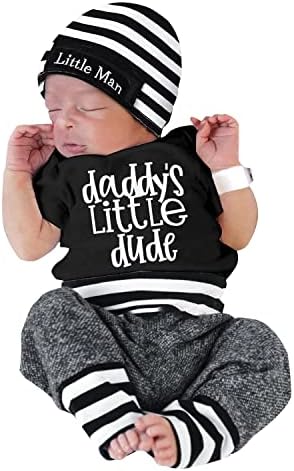 Newborn Boys Romper Pants Hat Set