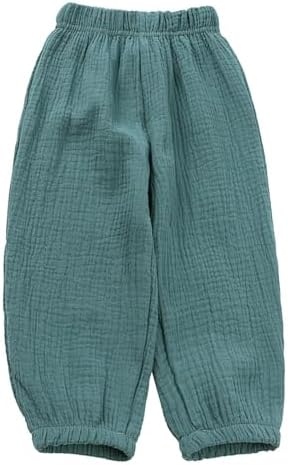 3-Piece Kids Cotton Linen Elastic Unisex Trousers