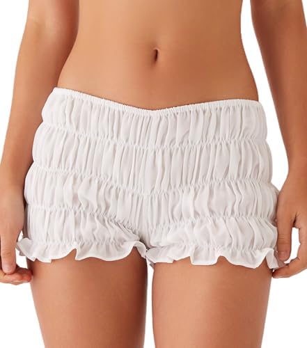 NUFIWI Womens Y2K Ruched SleepwearLow Waist with Frills
