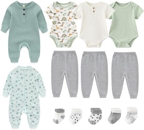 Ruliby Newborn Baby Bodysuit and Pant Sets
