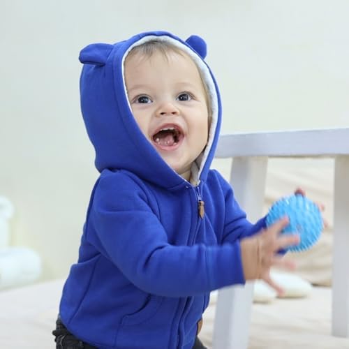 Babymine Baby Boy Girl Clothes Zip-Up Hoodie with Sherpa Lining - Stay Cozy