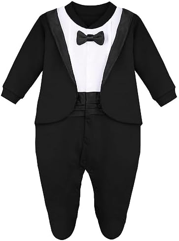 Lilax Baby Tuxedo Footie for Boys Christmas Holiday Style