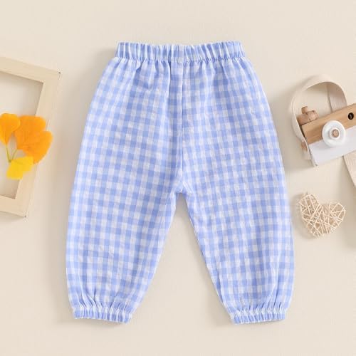 Cute Plaid Pants for Kids Elastic Waist Autumn wear