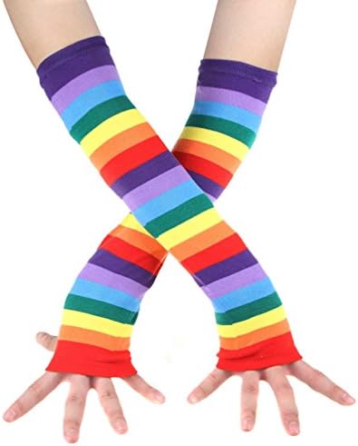 Chalier Rainbow Socks Gloves Set Perfect for Weddings Parties Everyday Style