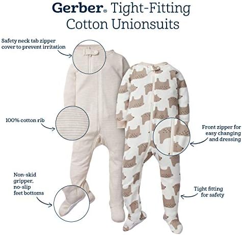 Gerber Baby Boys 2-Pack Footed Pajamas 1