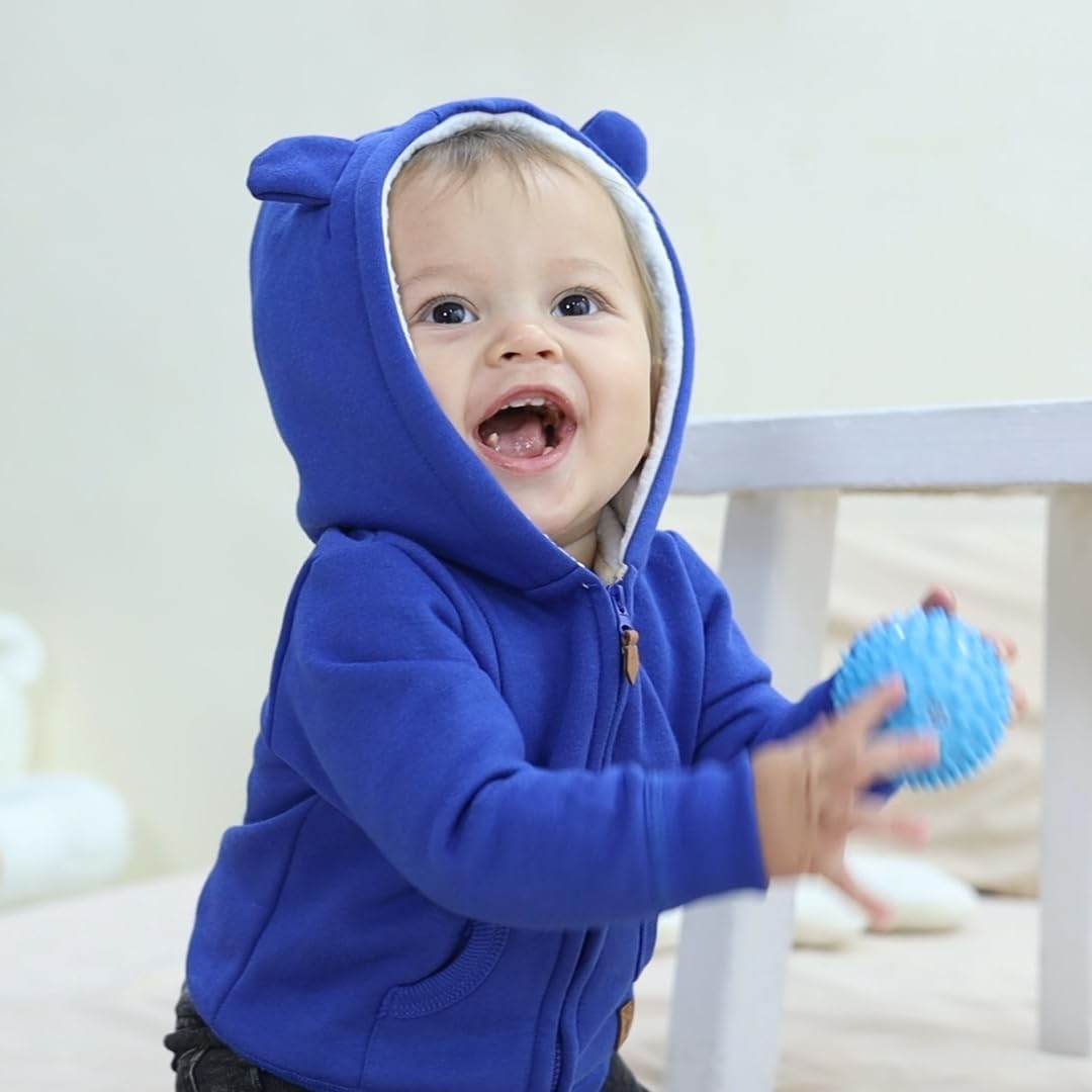 Babymine Baby Boy Girl Clothes Zip-Up Hoodie with Sherpa Lining - Stay Cozy