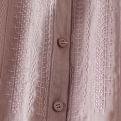 Retro Summer Top for Women Casual Trendy Linen Blur