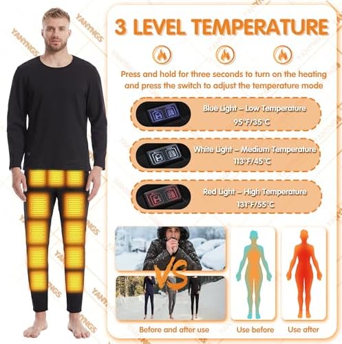 Warm Smart Electric Heated Underwear Pants for Men Women