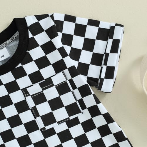 MABABY Toddler Baby Boy Summer Check Em Out T-Shirt Set