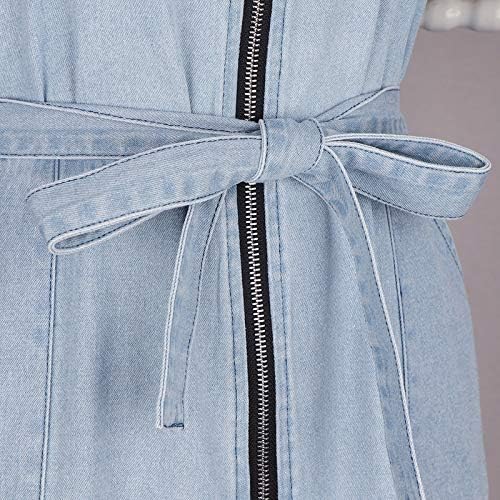 Chic Blue Chambray Denim Dress for Women Bodycon Mini Top