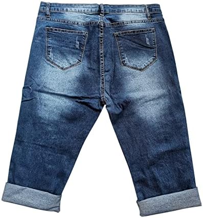 City Chic Crop Skinny Jeans for Women Raw Hem Ripped Distressed Denim